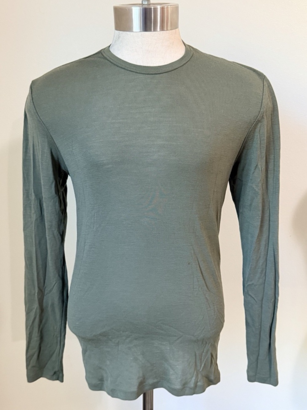 Icebreaker 175 Long Sleeve Green Baselayer Shirt-100% Merino Wool Sz M
